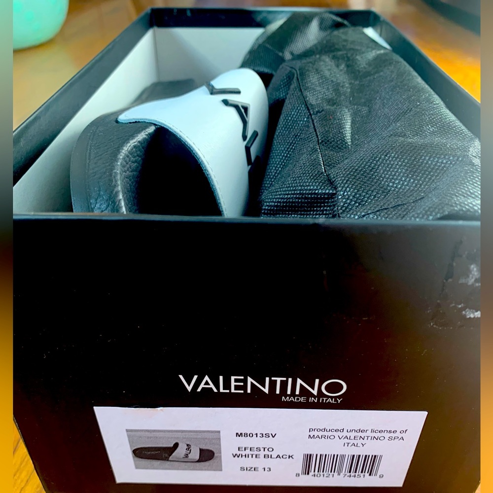 Mario Valentino Day Spa Black & White Logo Men’s Sliders